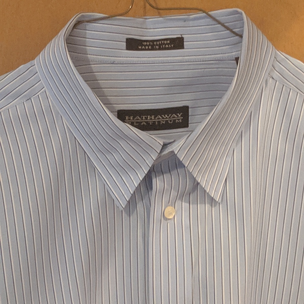 Hathaway Platinum Long Sleeve Dress Shirt S XXL